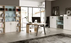 Beta scrivania angolare reversibile rovere chiaro l 180 cm