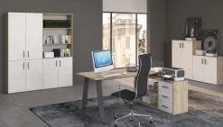 Beta2 ufficio componibile colore rovere e calce