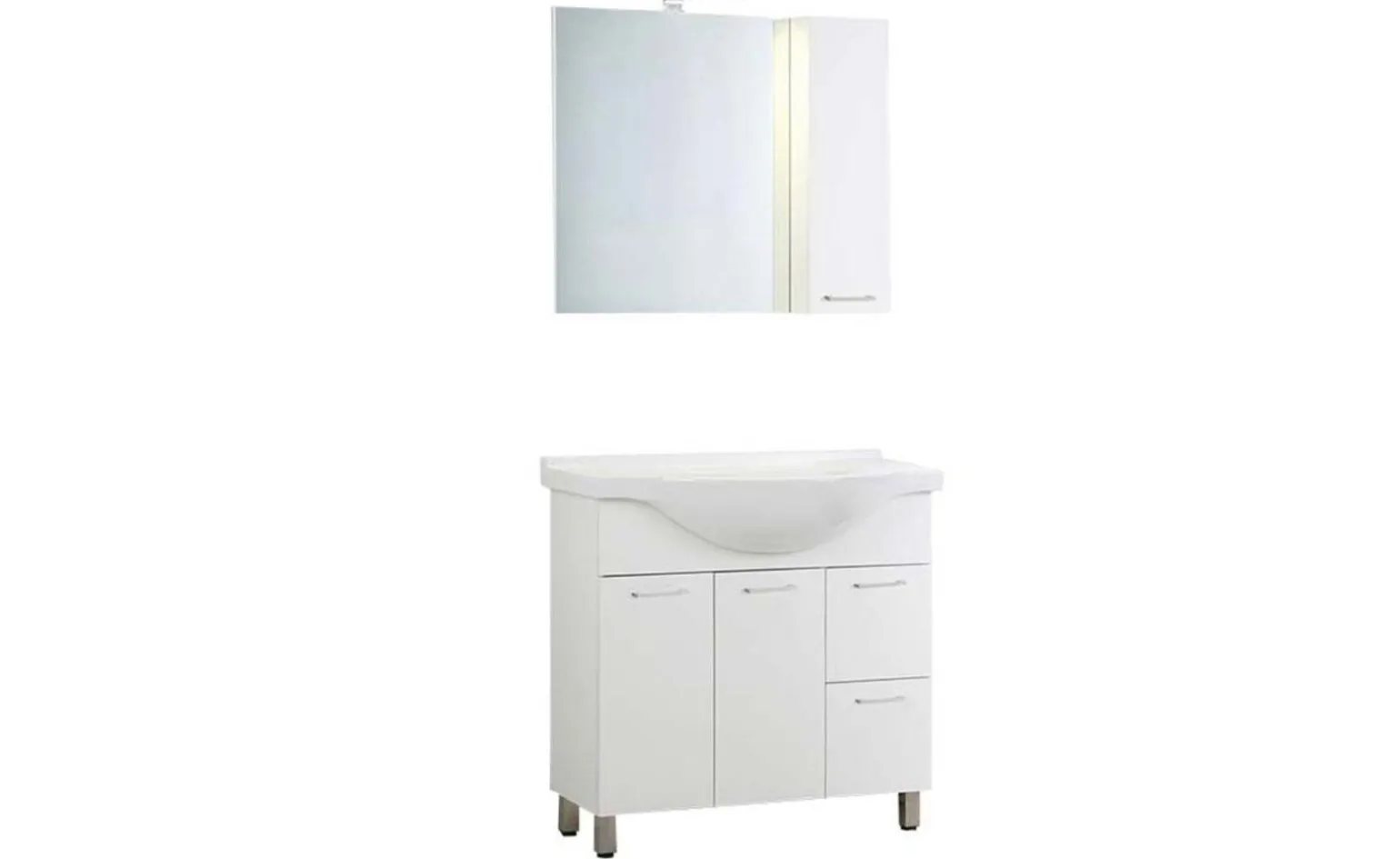 Betty mobile bagno L85 cm sospeso bianco lucido, con specchio