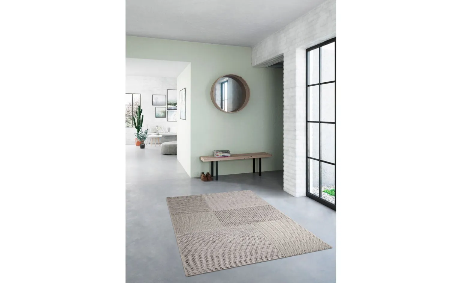Betulla tappeto beige e grigio a quadri 120x170 cm