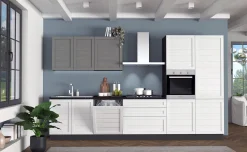 Beverly cucina 360 cm colore bianco e grigio fumo