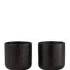 Black porta vaso in ceramica Ø15 cm