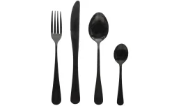 Black servizio 16 posate in acciaio inox nero