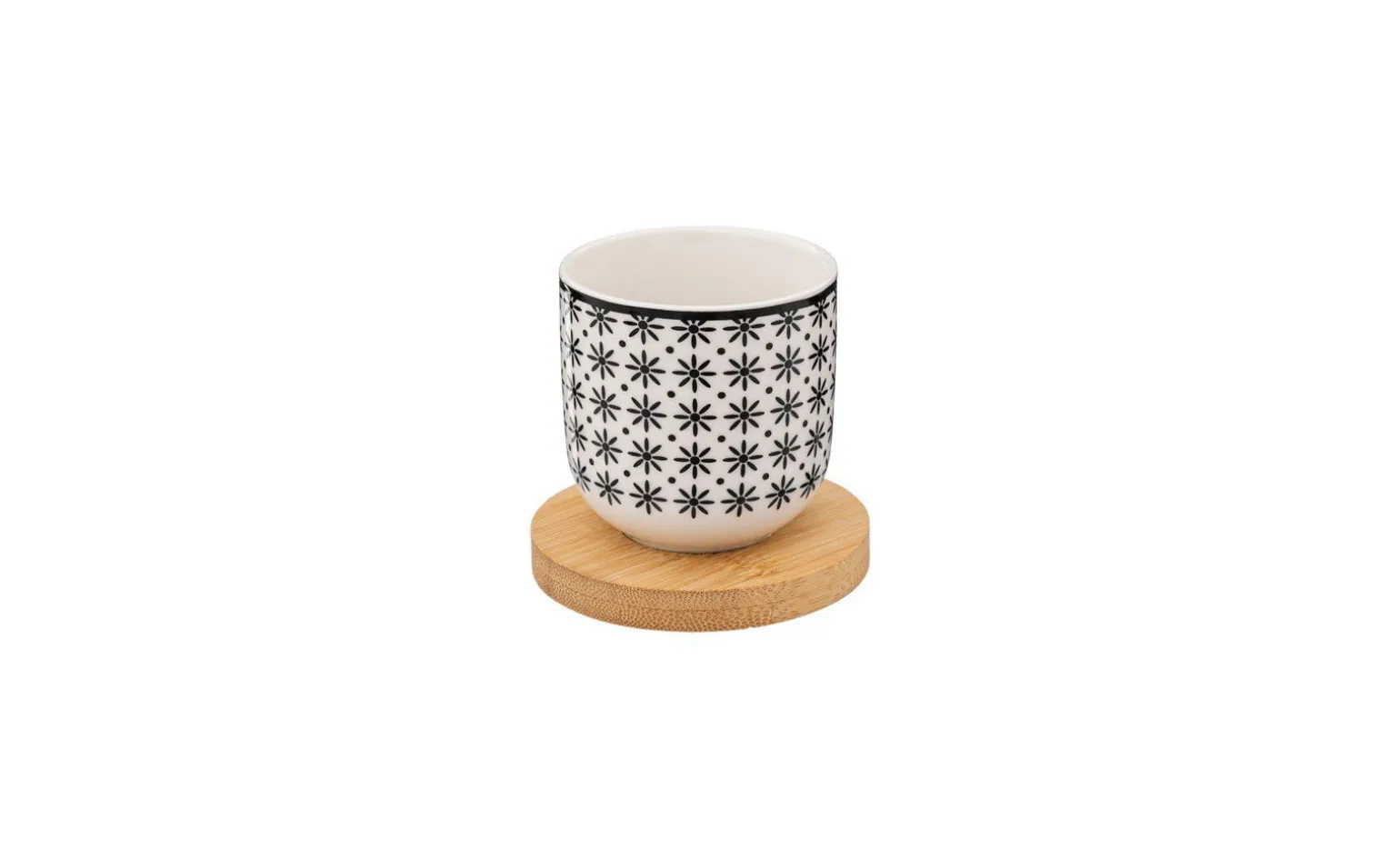 Bohemia set 4 tazzine caffè base legno 100 ml