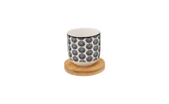 Bohemia set 4 tazzine caffè base legno 100 ml