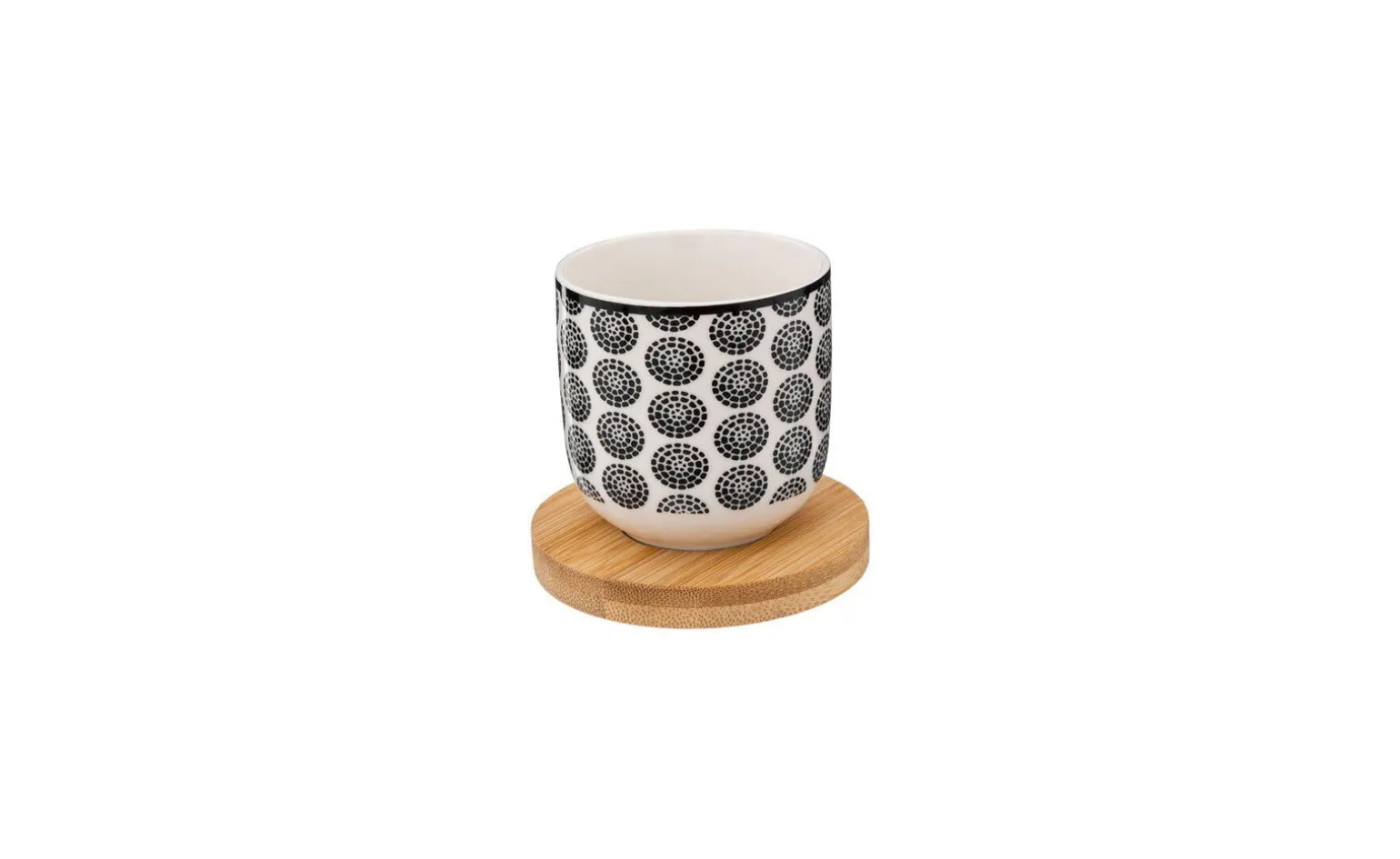 Bohemia set 4 tazzine caffè base legno 100 ml