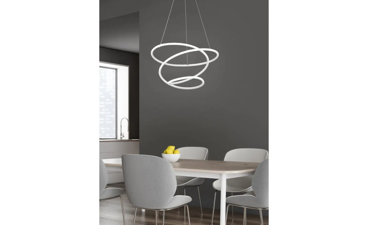 Bologna Sospensione LED bianco opaco36W, diametro 50 cm