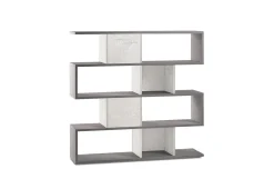 Book libreria a parete cemento/ossido bianco h144 cm