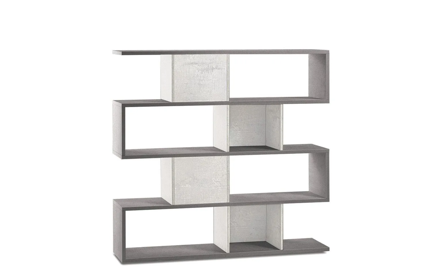 Book libreria a parete cemento/ossido bianco h144 cm