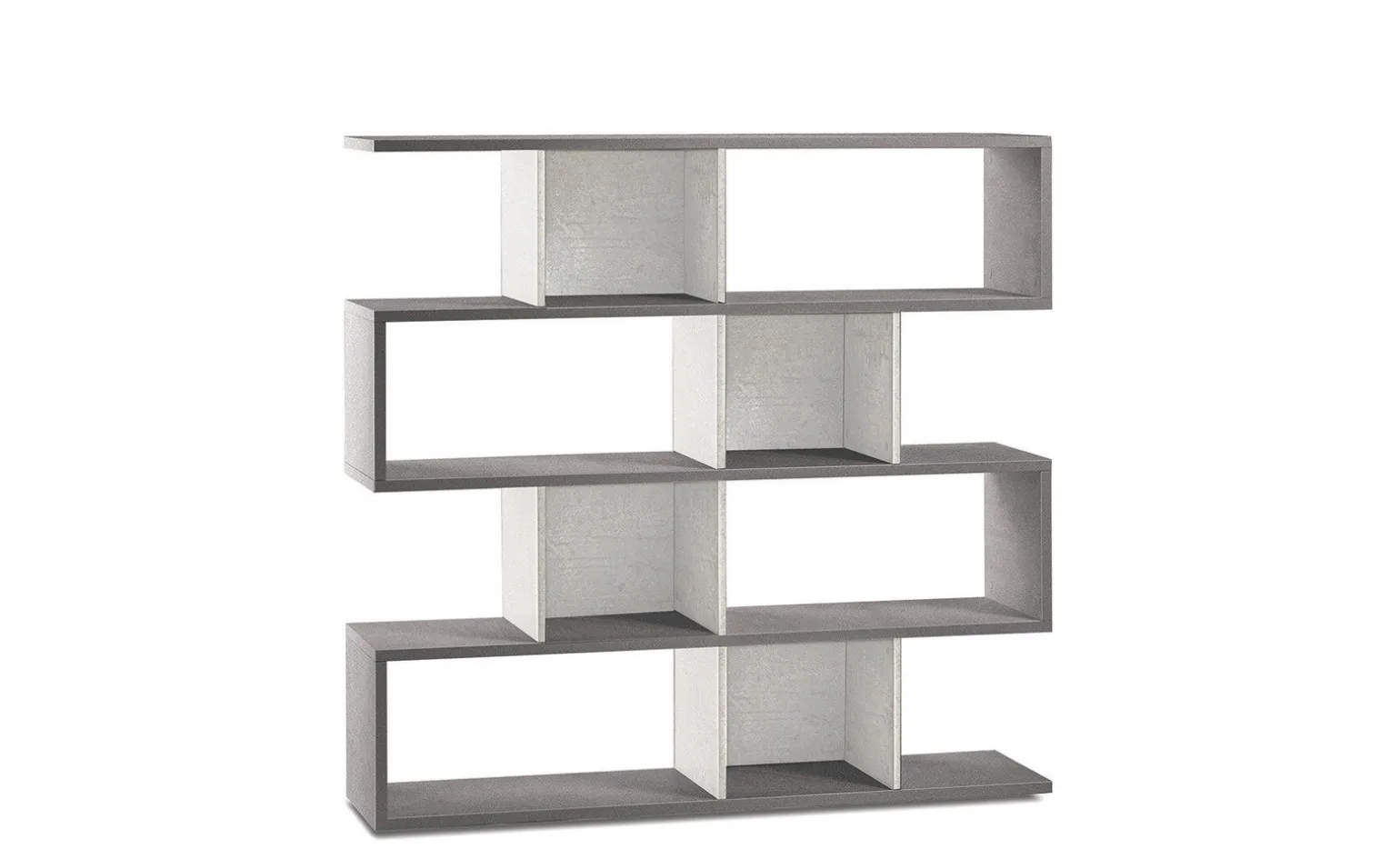 Book libreria a parete cemento/ossido bianco h144 cm