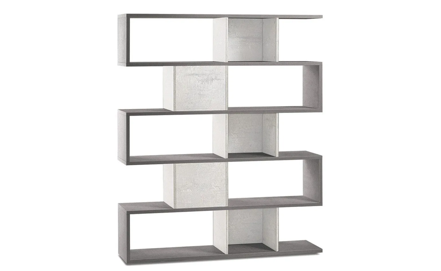 Book libreria a parete cemento/ossido bianco h180 cm