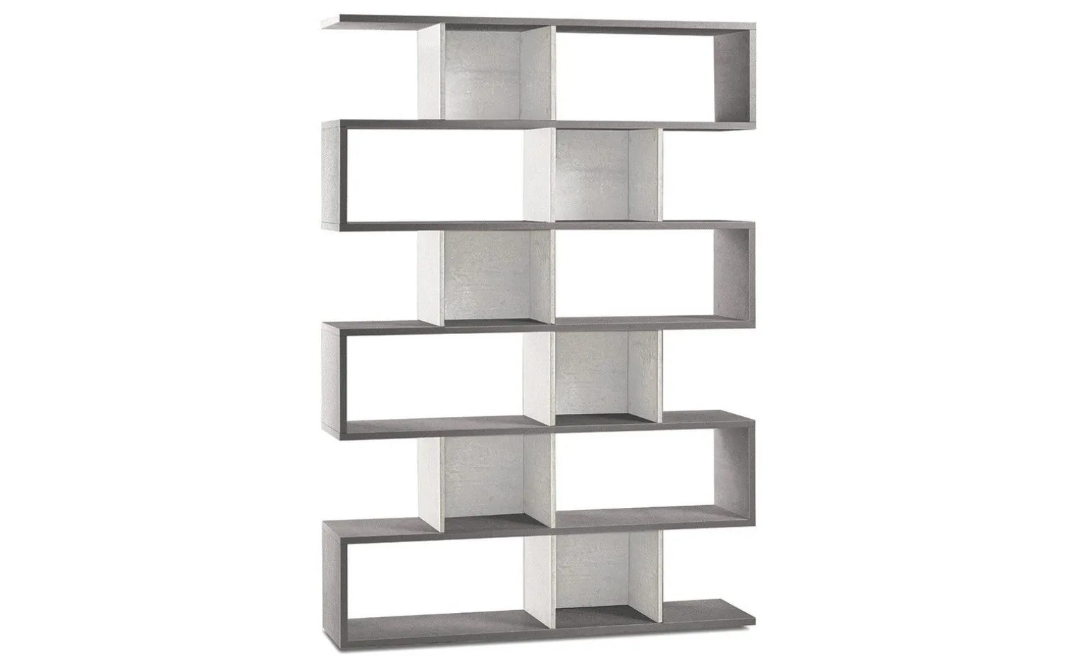 Book libreria a parete cemento/ossido bianco h215 cm