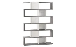Book libreria a parete cemento/ossido bianco h215 cm