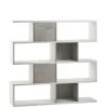 Book libreria a parete ossido bianco/cemento h144 cm