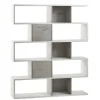 Book libreria a parete ossido bianco/cemento h180 cm