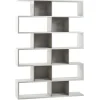 Book libreria a parete ossido bianco/cemento h215 cm