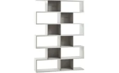 Book libreria a parete ossido bianco/cemento h215 cm