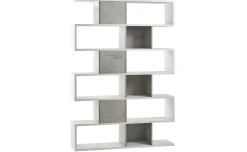 Book libreria a parete ossido bianco/cemento h215 cm