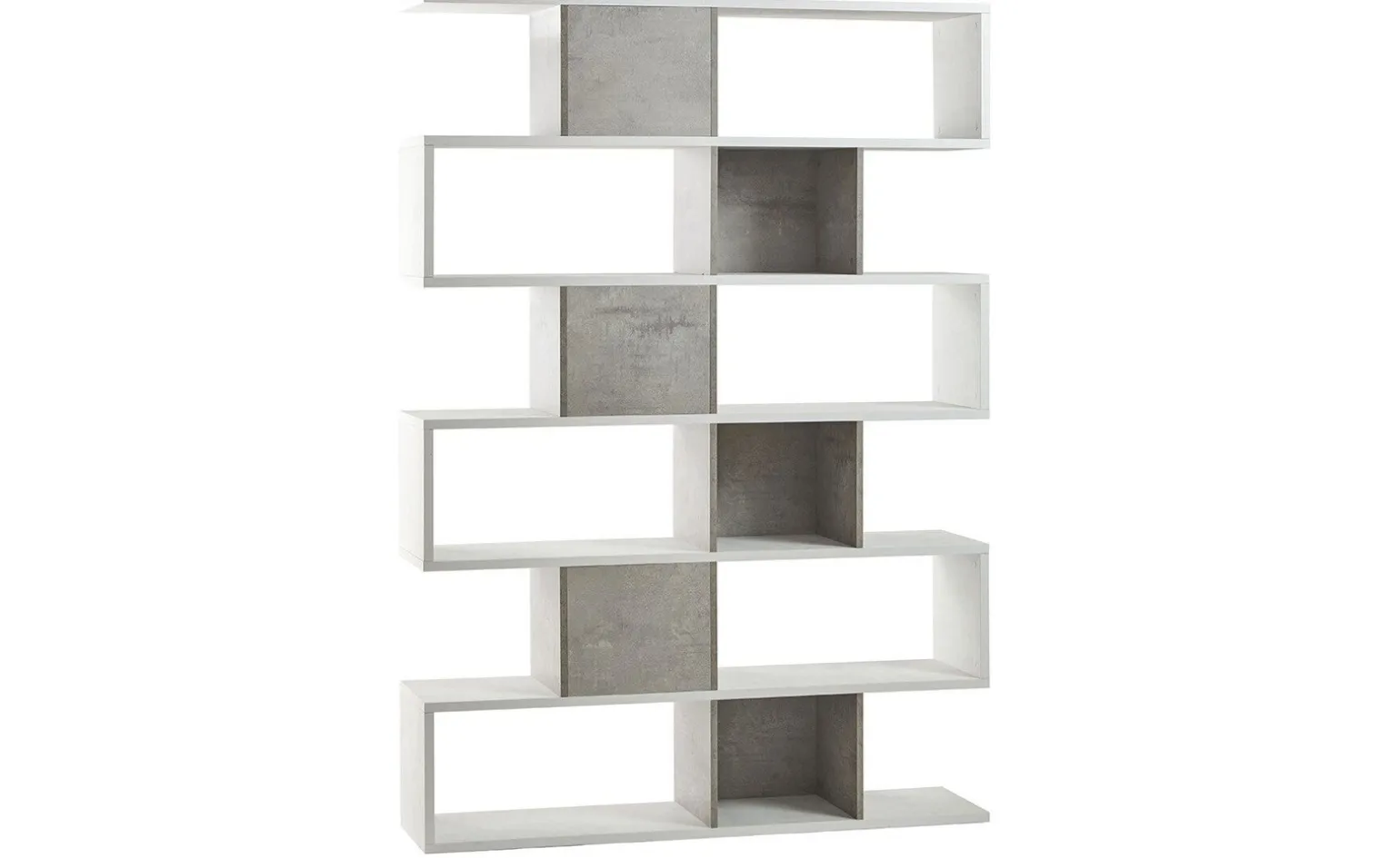 Book libreria a parete ossido bianco/cemento h215 cm