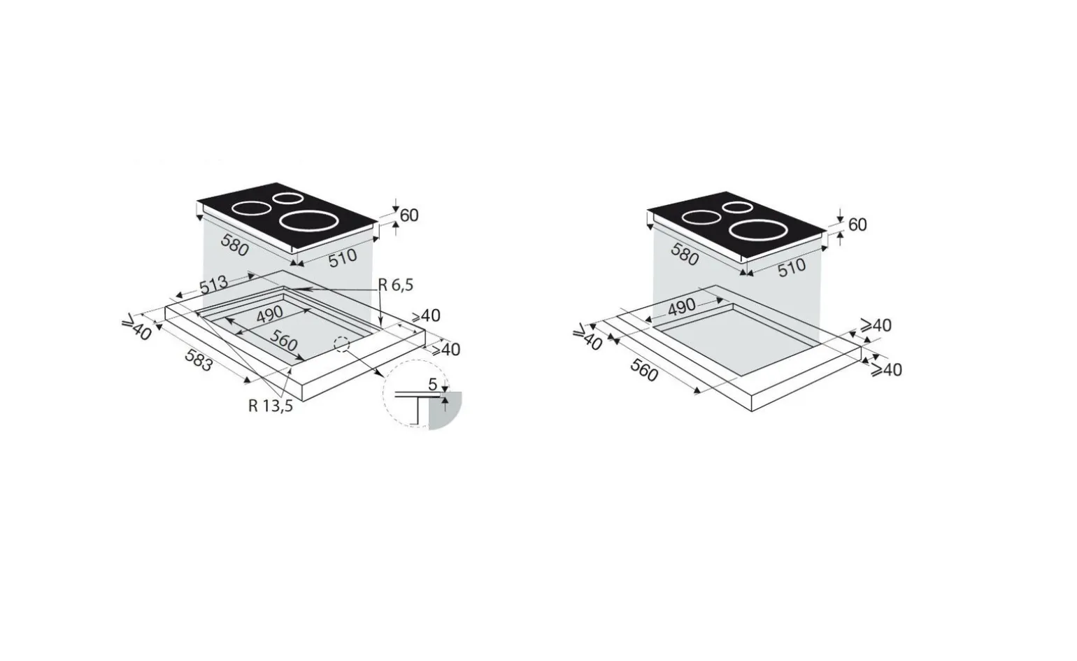 Brandt piano cottura ad induzione BPI364DPB con bistecchiera