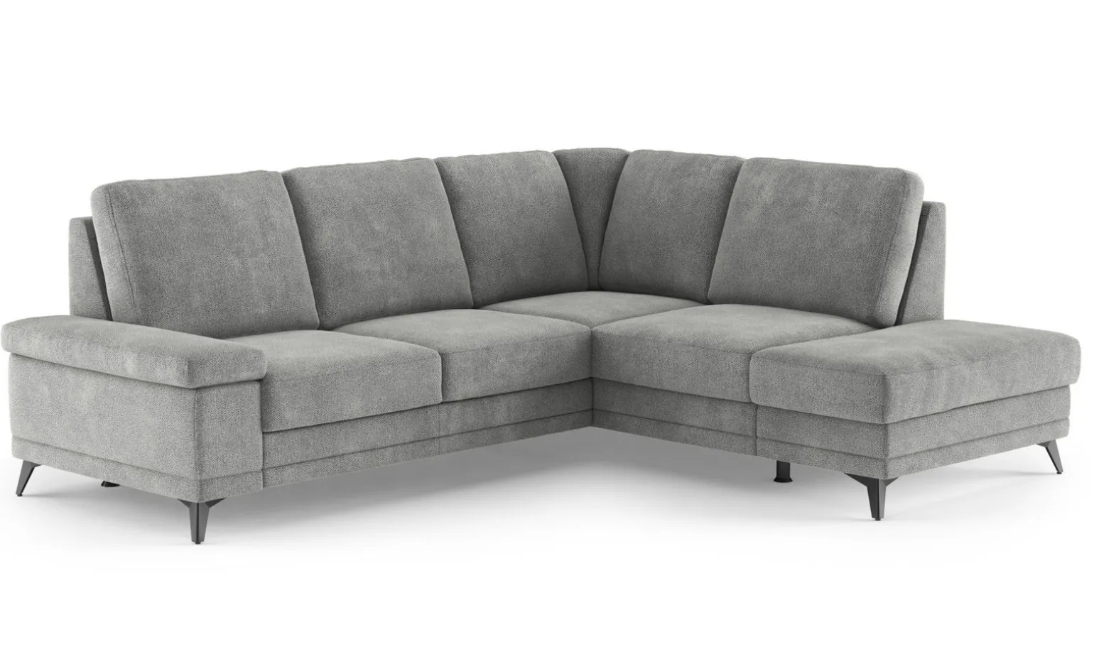 Brera divano letto angolare con contenitore in tessuto grigio
