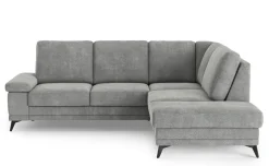 Brera divano letto angolare con contenitore in tessuto grigio