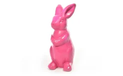Bunny coniglio in resina rosa h40 cm