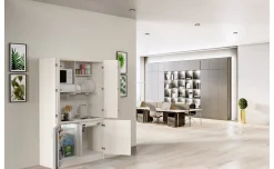 Cabrio cucina a scomparsa betulla con frigo