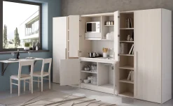 Cabrio cucina a scomparsa betulla con frigo
