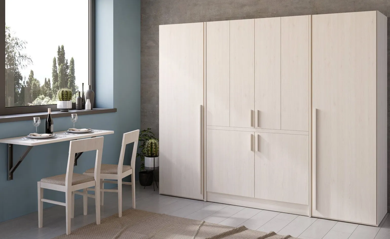 Cabrio cucina a scomparsa betulla con frigo
