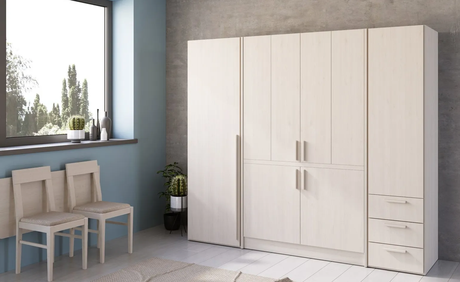 Cabrio cucina a scomparsa betulla senza frigo e 2 armadi