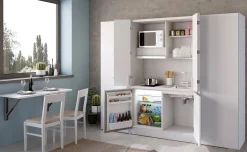 Cabrio cucina a scomparsa bianca con frigo