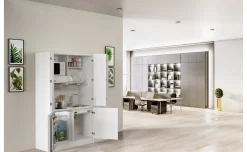 Cabrio cucina a scomparsa bianca con frigo