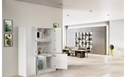 Cabrio cucina a scomparsa bianca con frigo