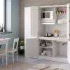 Cabrio cucina a scomparsa bianca senza frigo con 2 armadi