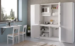 Cabrio cucina a scomparsa bianca senza frigo con 2 armadi