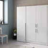 Cabrio cucina a scomparsa bianca con frigo con 2 armadi