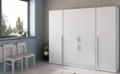 Cabrio cucina a scomparsa bianca con frigo con 2 armadi