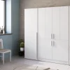 Cabrio cucina a scomparsa bianca con frigo e 2 armadi