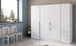 Cabrio cucina a scomparsa bianca con frigo e 2 armadi