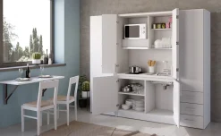 Cabrio cucina a scomparsa bianca senza frigo e 2 armadi