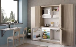 Cabrio cucina a scomparsa olmo con frigo con 2 armadi