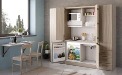 Cabrio cucina a scomparsa olmo con frigo e 2 armadi