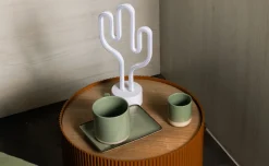 Cactus lampada da tavolo LED in plastica verde