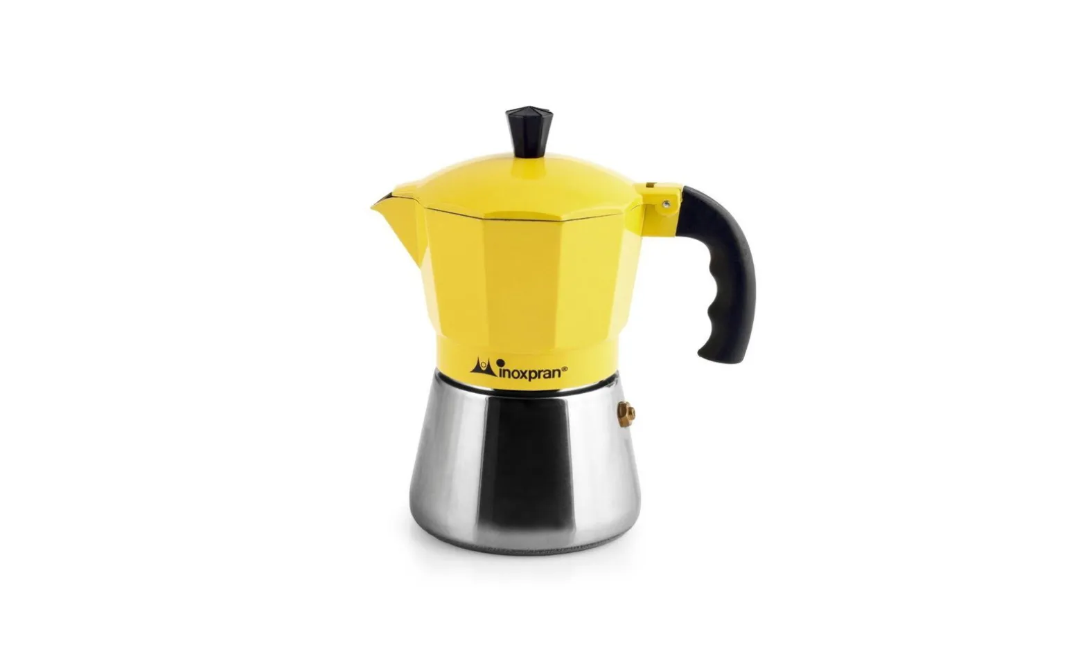 Caffettiera 3 tazze gialla in alluminio per induzione