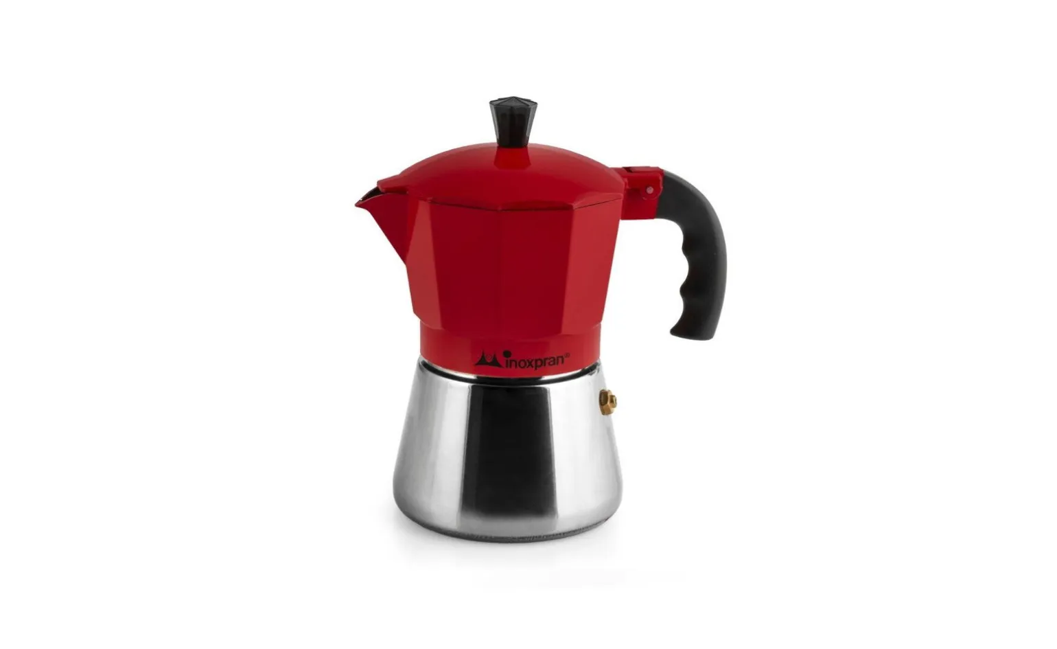 Caffettiera 3 tazze rossa in alluminio per induzione