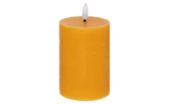 Candela in cera con fiamma led gialla h12,5 cm
