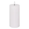 Candela in cera con fiamma led bianca h17,5 cm