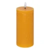 Candela in cera con fiamma led gialla h17,5 cm