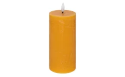 Candela in cera con fiamma led gialla h17,5 cm